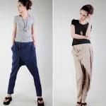 Oblique Buckle Harem Pants