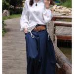 Wide Waist bag linen of fla..