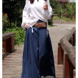 Wide Waist bag linen of flax personality Skirt 